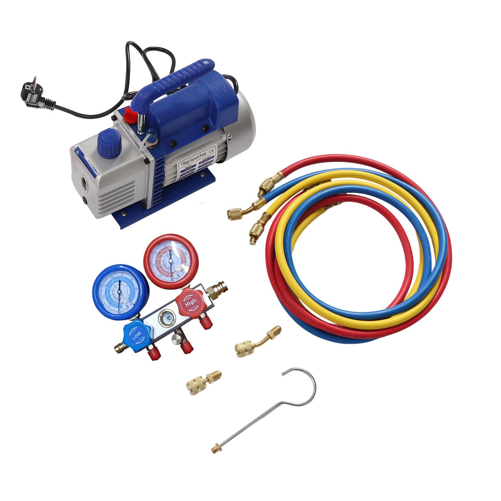Bomba de vacío 180 W 3CFM bomba de vacío bomba compresor aire acondicionado bomba de vacío para adaptarse a R134a R410a y adaptarse a manguera de 1/4"
