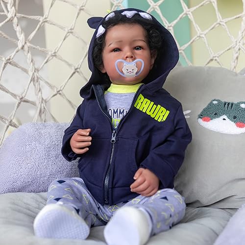 Miniatura 5 de TERABITHIA Muñeca de bebé real de 20 pulgadas con raíces de pelo rizado tan verdaderamente renacido que se ve real y se siente real, realista,