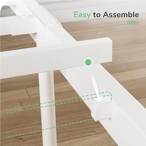 Miniatura 36 de Novilla - Base de cama con cabecera y estribo, plataforma de metal de 14 pulgadas con almacenamiento debajo de la cama, no necesita somier, soporte