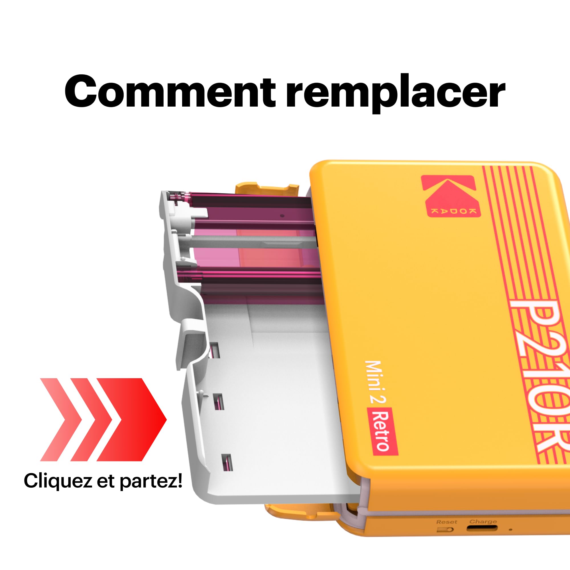KODAK ICRG260 – Cartouche photo 4PASS avec papier 60 tirages 5,3x8,6 cm, Compatible Mini Shot 2, Mini Shot 2 Retro, Mini 2, Mini 2 Retro