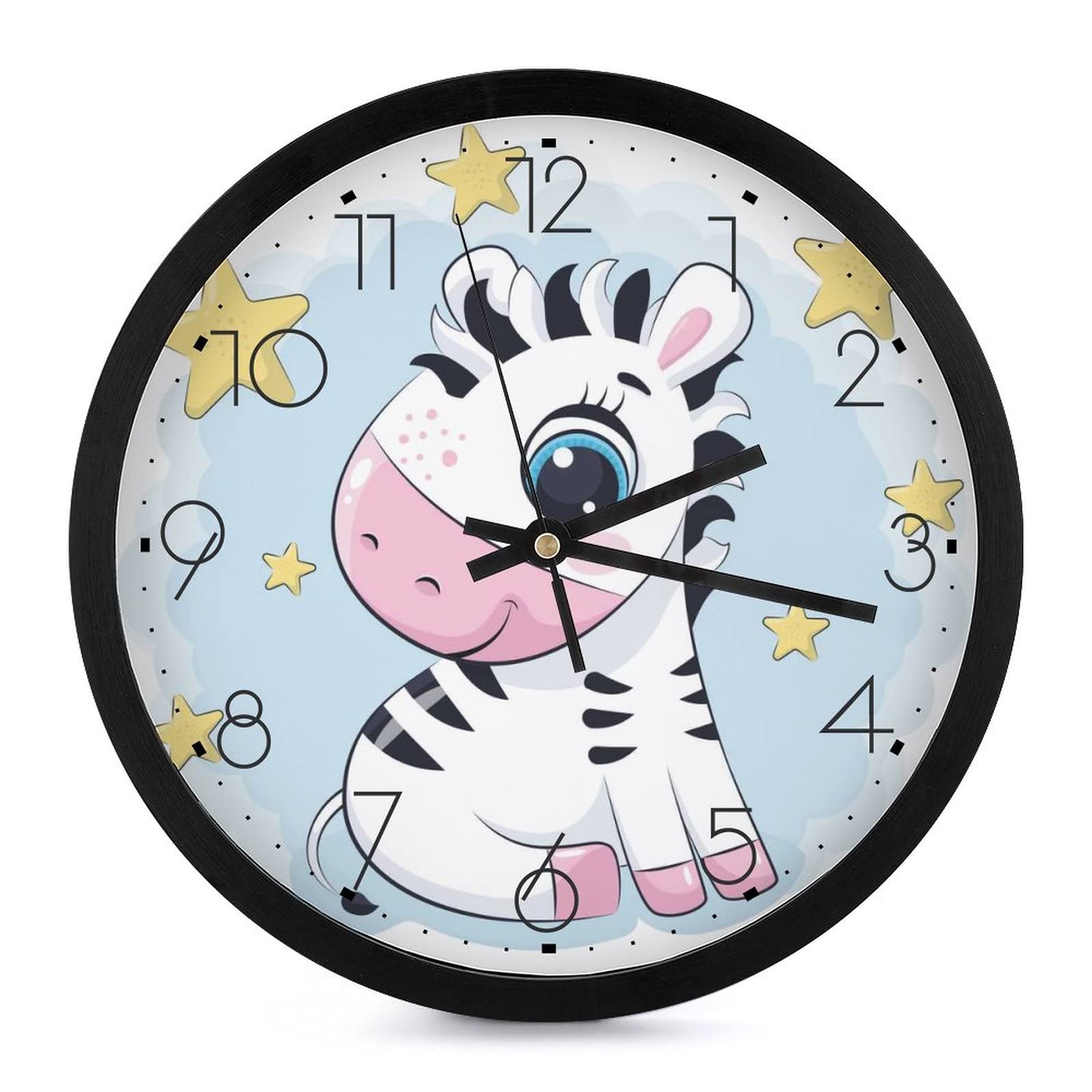 Horloge murale licorne pour chambre d'enfant au grand cadran de 25cm