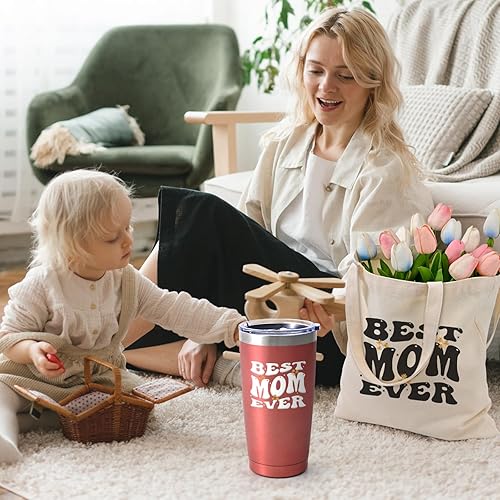 Miniatura 3 de LiqCool Regalo de Navidad y Día de la Madre  Juego de regalo de vaso de 20 onzas para mamá (oro rosa)