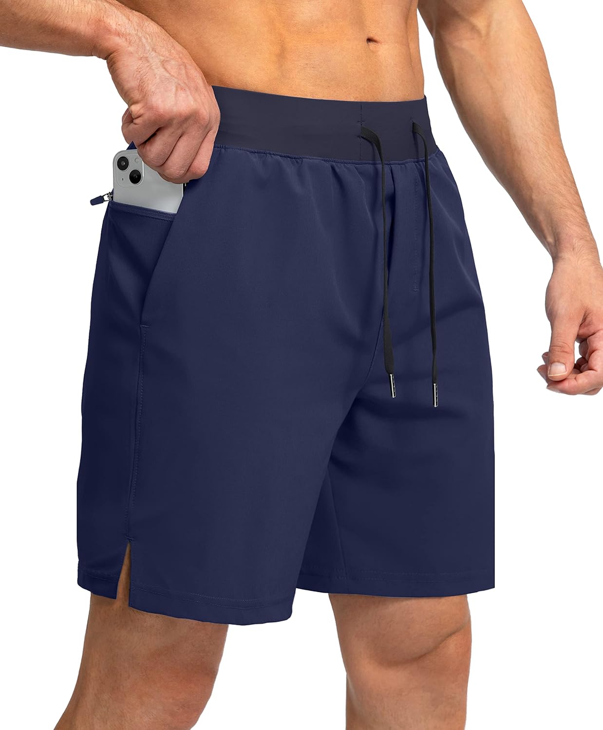 Soothfeel Men's Running Shorts with Zipper Pockets 9"/ 7"/ 5" Lightweight Basketball Gym Workout Athletic Shorts