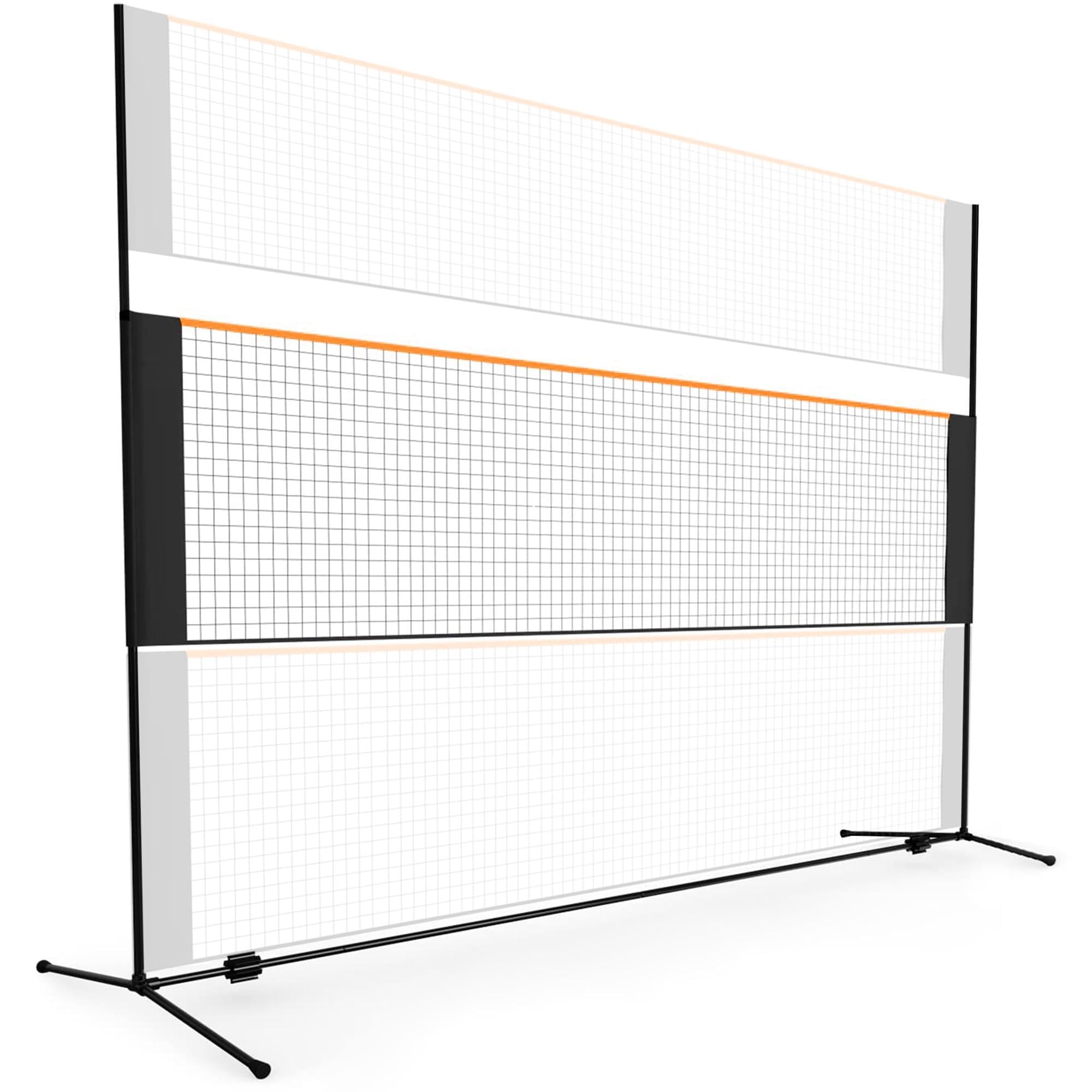 Rete sportiva portatile 5 in 1, rete da pallavolo da 4 m, regolabile in altezza, rete da badminton, rete da tennis, rete da pickleball per giardino, all'aperto e spiaggia, con picchetti e