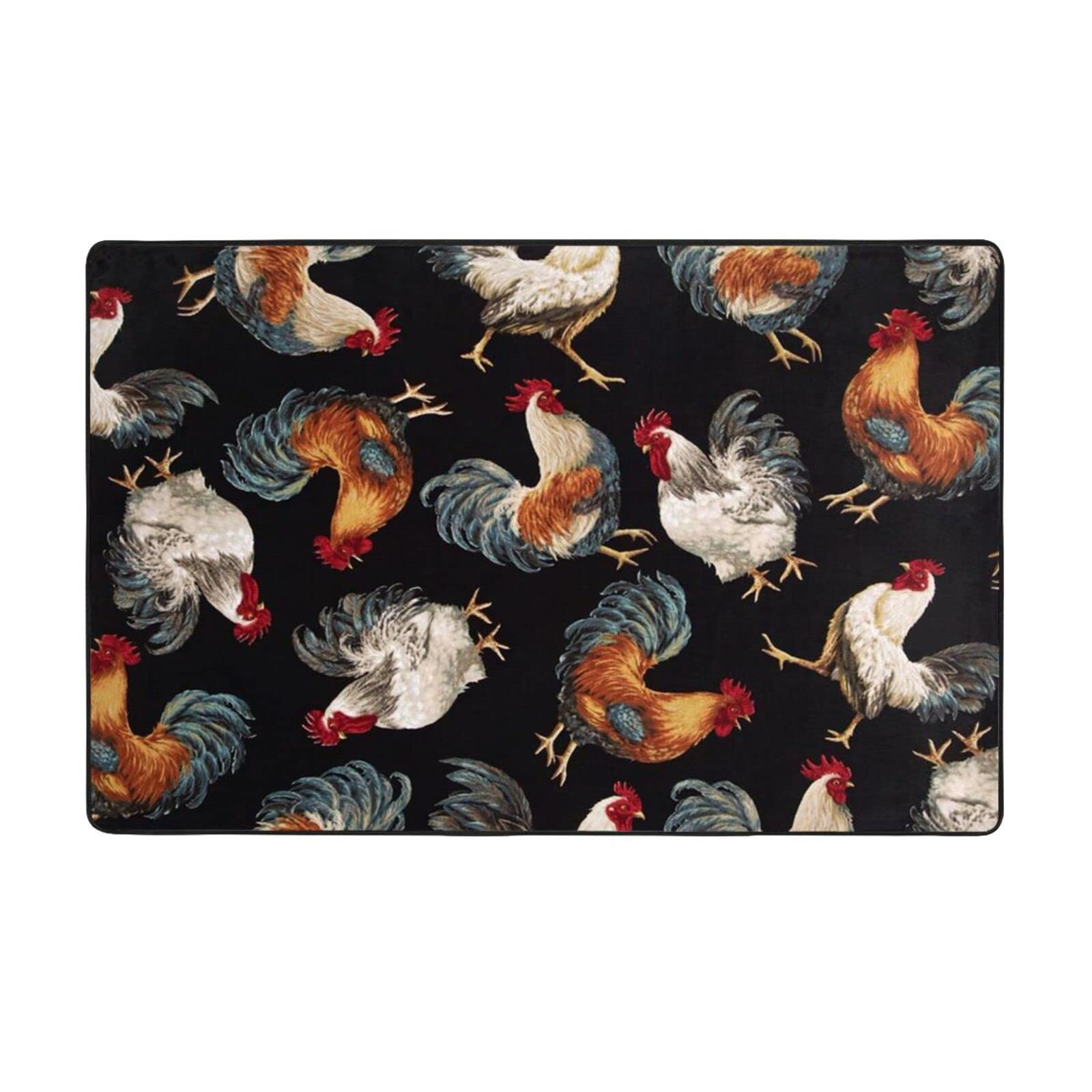 Tapis antidérapant motif coqs français pour cuisine et salle à manger chaleureuse