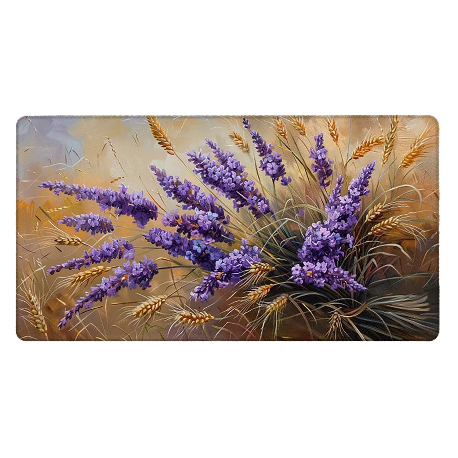 Tapis de Souris Gaming XXL (1200x600mm) - Grand Tapis Bureau Antidérapant Étanche Bords Cousus Caoutchouc Naturel pour Gamer PC Portable Bureau - Précision Vitesse Confort Fleurs de Lavande G-902