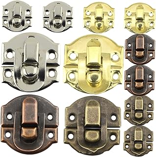 DOITOOL 32pcs Jewelry Box Buckle Vintage Jewelry Box Retro Decor Yellow Decor Iron Box Latches Decorative Hasp Buckle Cabinet Hasp for Jewelry Box Drawer Hasp Latch Antique Latch Hasp Lock