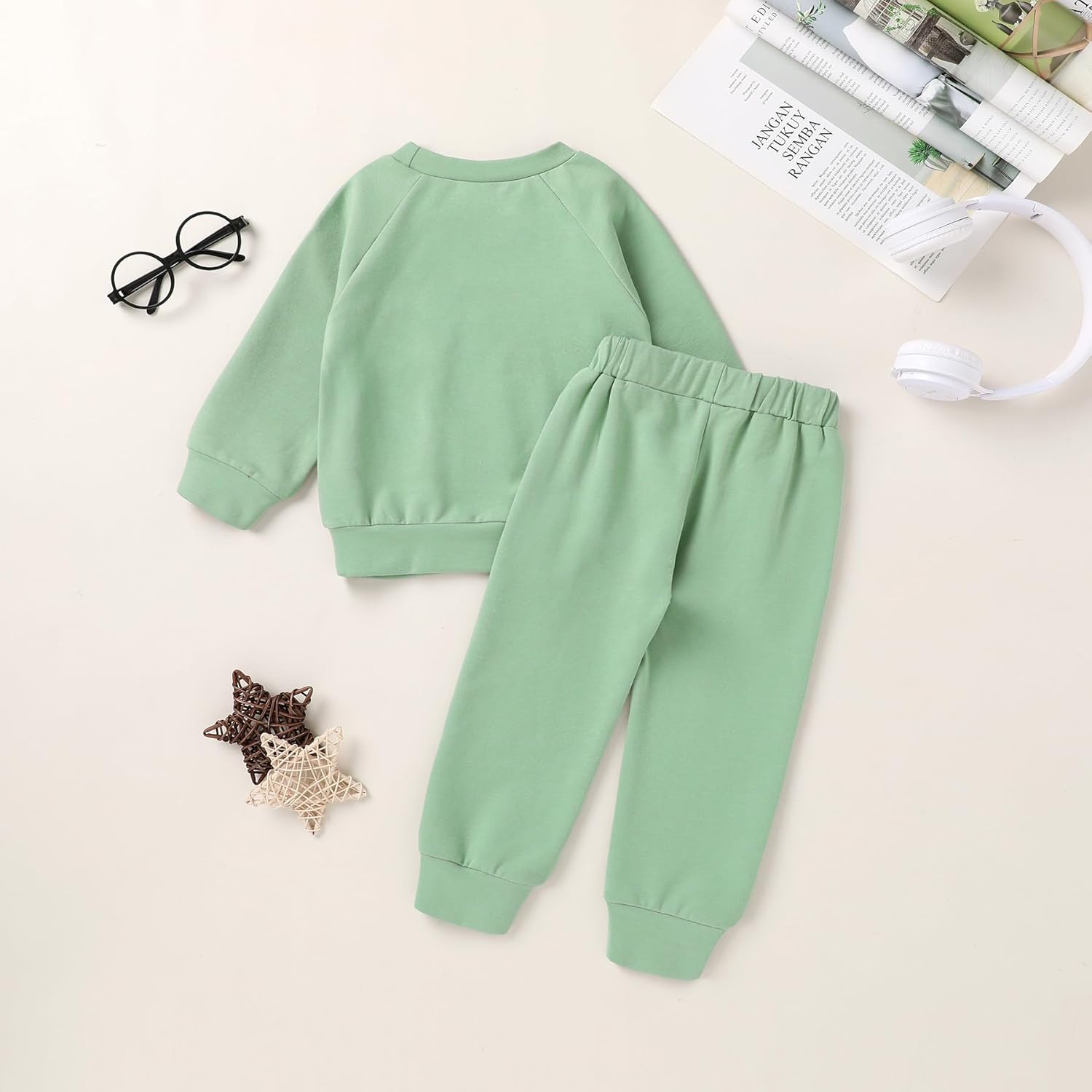 Toddler Boy Girl Fall Outfit Color Block Clothes 2Pcs Sets Long Sleeve Sweatshirt Top and Pants - Image 3