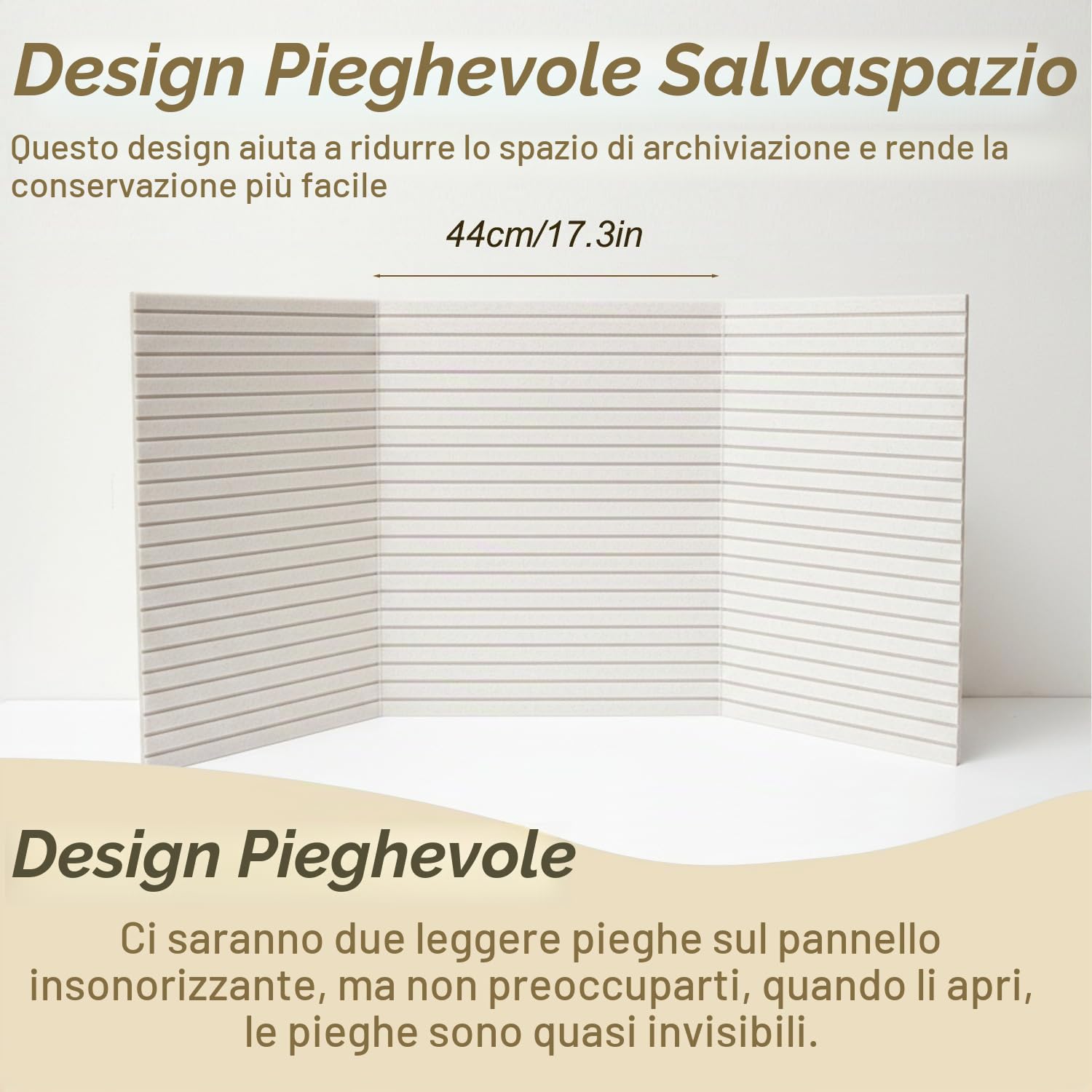 Acidea Confezione da 4 pannelli acustici grandi, 120 x 60 x 1 cm, autoadesivi, pannelli insonorizzanti da parete, in fibra di poliestere, con cancellazione del rumore, per pareti, soffitti, beige