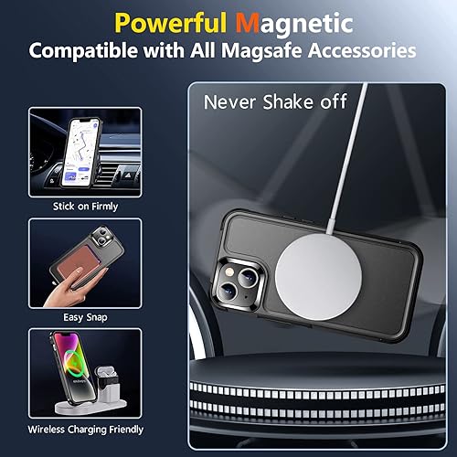 Miniatura 7 de SPIDERCASE Funda magnética para iPhone 14iPhone 15, protección contra caídas de grado militar de 15 pies, antideslizante, paquete de 2 protectores