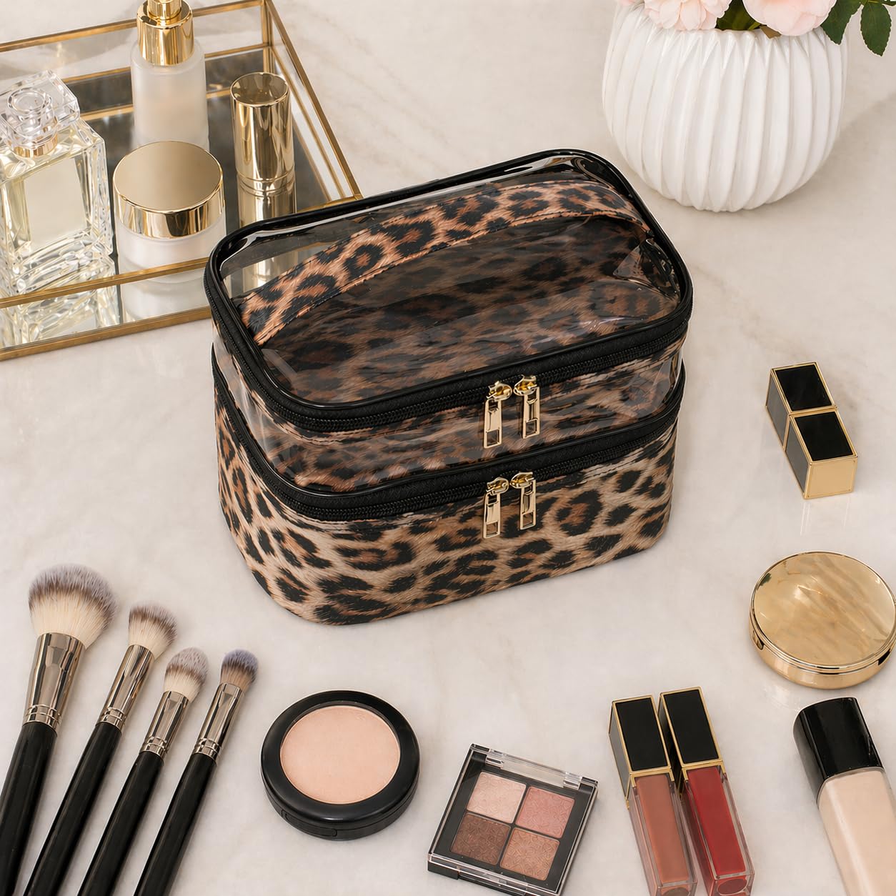Leopard Cosmetic Bag - Travel Makeup Organizer -5