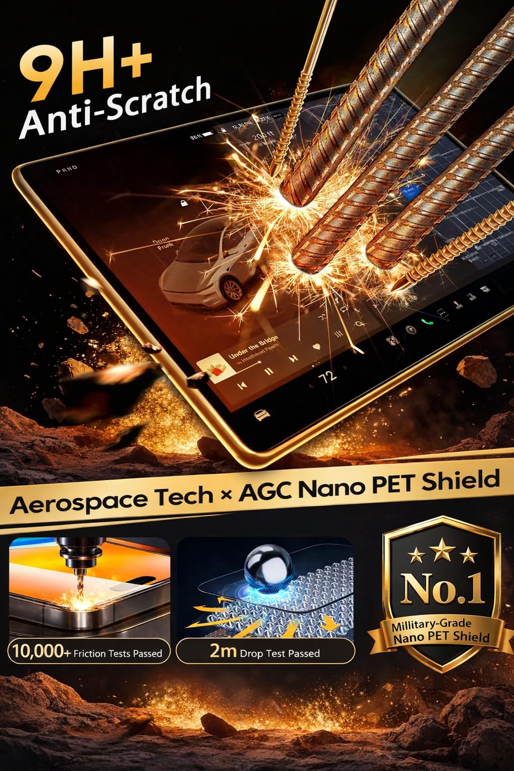 Spartan Shield *MATTE* Screen Protector For MAHINDRA XEV 9S 2026 Electric SUV || 12.3 Inch Full Touchscreen Display Guard || Accurate Fit For Pack One | Two | Three Above || ** ANTI GLARE ** Anti Scratch || Water Repellant || With Complimentary Installation Kit || Bubble Free Application || XEV9E | XEV9S Digital Instrument Cluster Protective Film || XEV9 2025 Car Stereo Accessories [Not Tempered Glass] — Amazon image 4