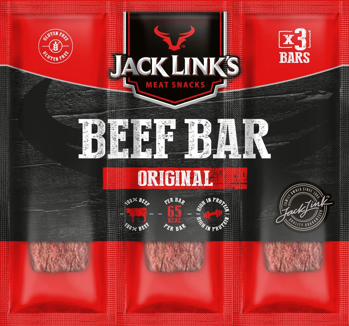 Jack Links Protein Riegel Beef Original 30er Pack 30 x 22,5 g Low Carb Eiweißriegel High Protein Snack