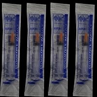 Vista 5 de Paquete de 25 jeringas de plástico de 0.1 fl oz con 25 ga, jeringa sellada individualmente para laboratorios científicos, llenado de tinta