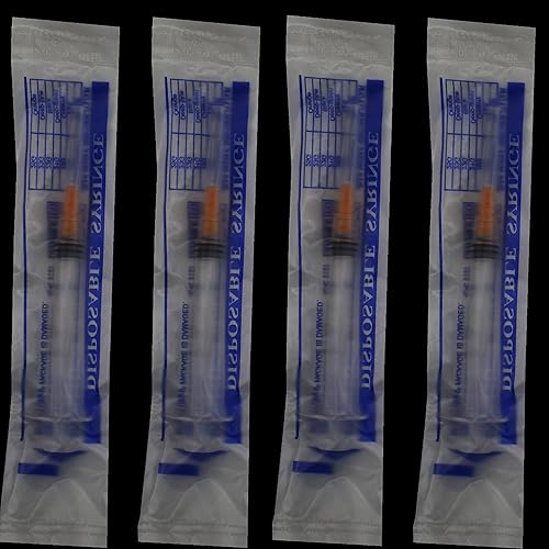 Miniatura 5 de Paquete de 25 jeringas de plástico de 0.1 fl oz con 25 ga, jeringa sellada individualmente para laboratorios científicos, llenado de tinta,