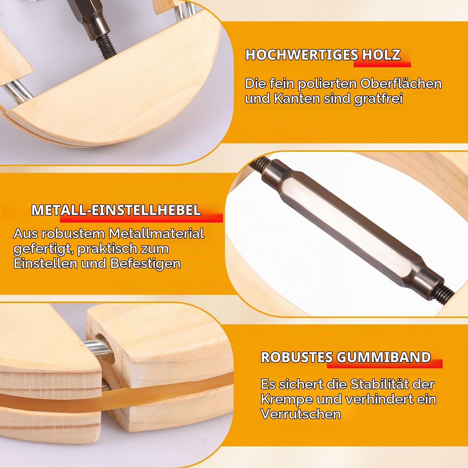 Hutspanner Hutausweiter Vier Wege Hutdehner Hutweiter aus Naturholz | Halter Glatt Gratfrei, Einfach Bedienen, Hutstrecker für Fedora, Herren-Cowboyhüte, Baseballkappen, Cowboy-Fedora