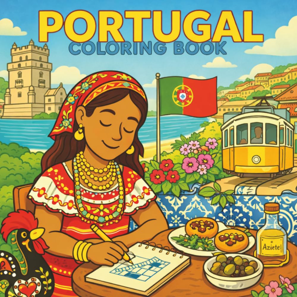 Portugal Coloring Book for Adults and Teens: A Cultural Coloring Journey Through Portugal
