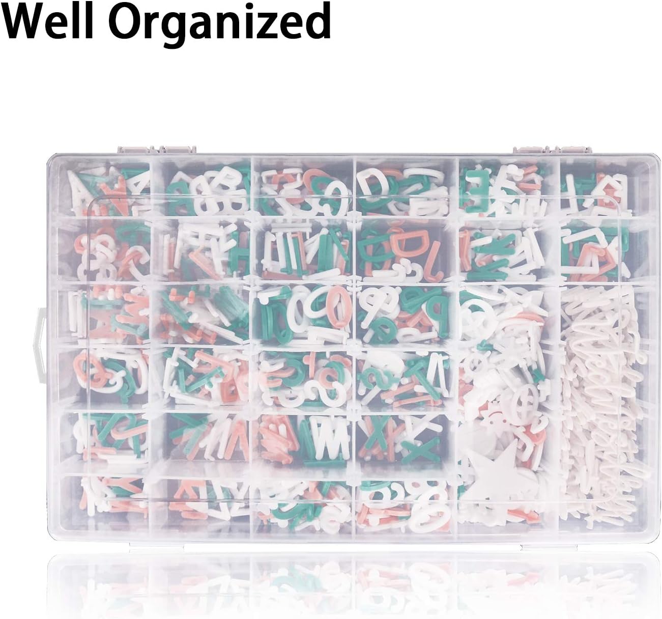 Letter Board Letters,697 PRE-Cut Characters (3/4 Inch,In 3 Colors) With Sorting Tray