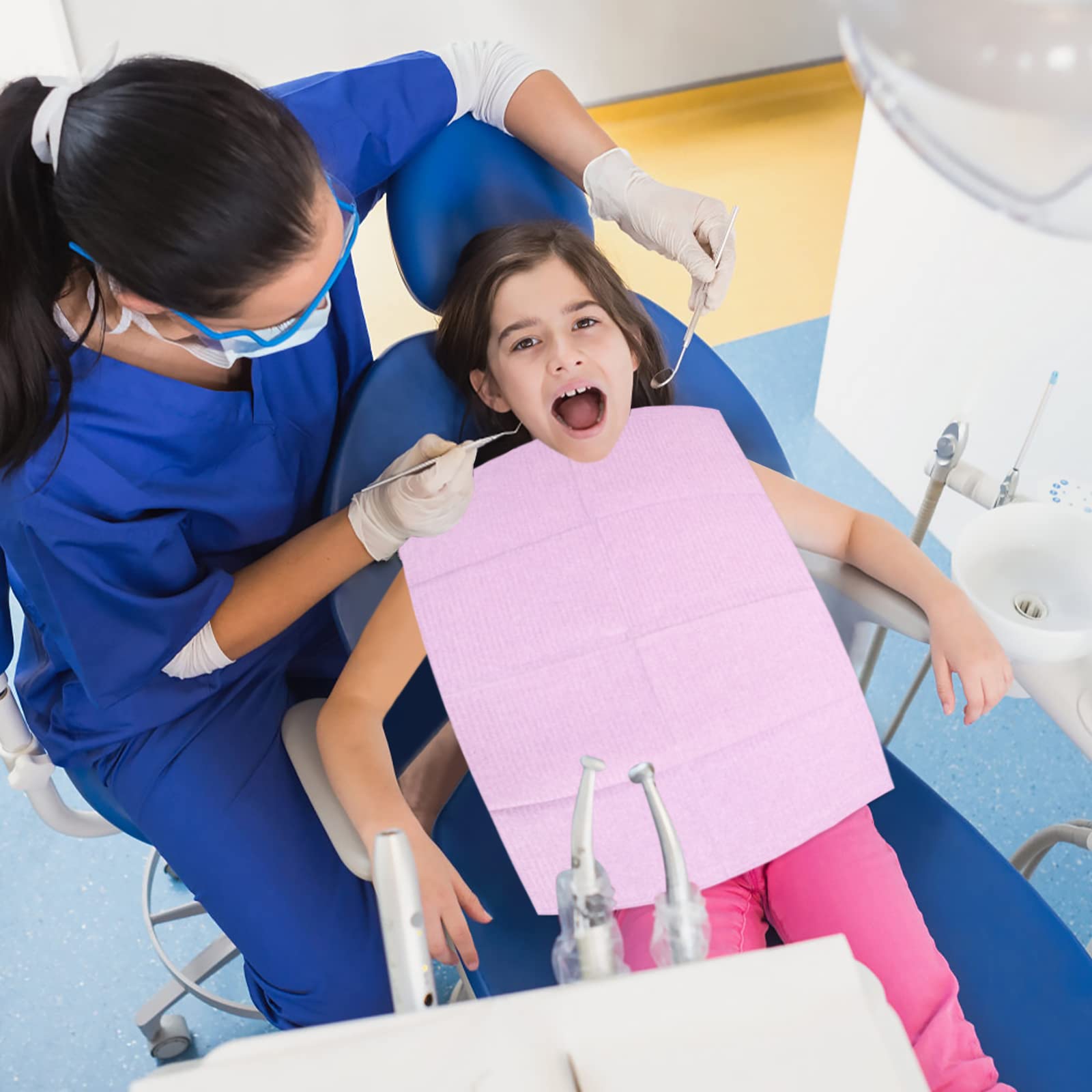Healifty Bavaglini Dentali Monouso Impermeabili in Polietilene Per Uso Clinico Sciarpa Orale Assorbente Di Saliva Per Odontoiatria E Bellezza 115-120 Pezzi Viola