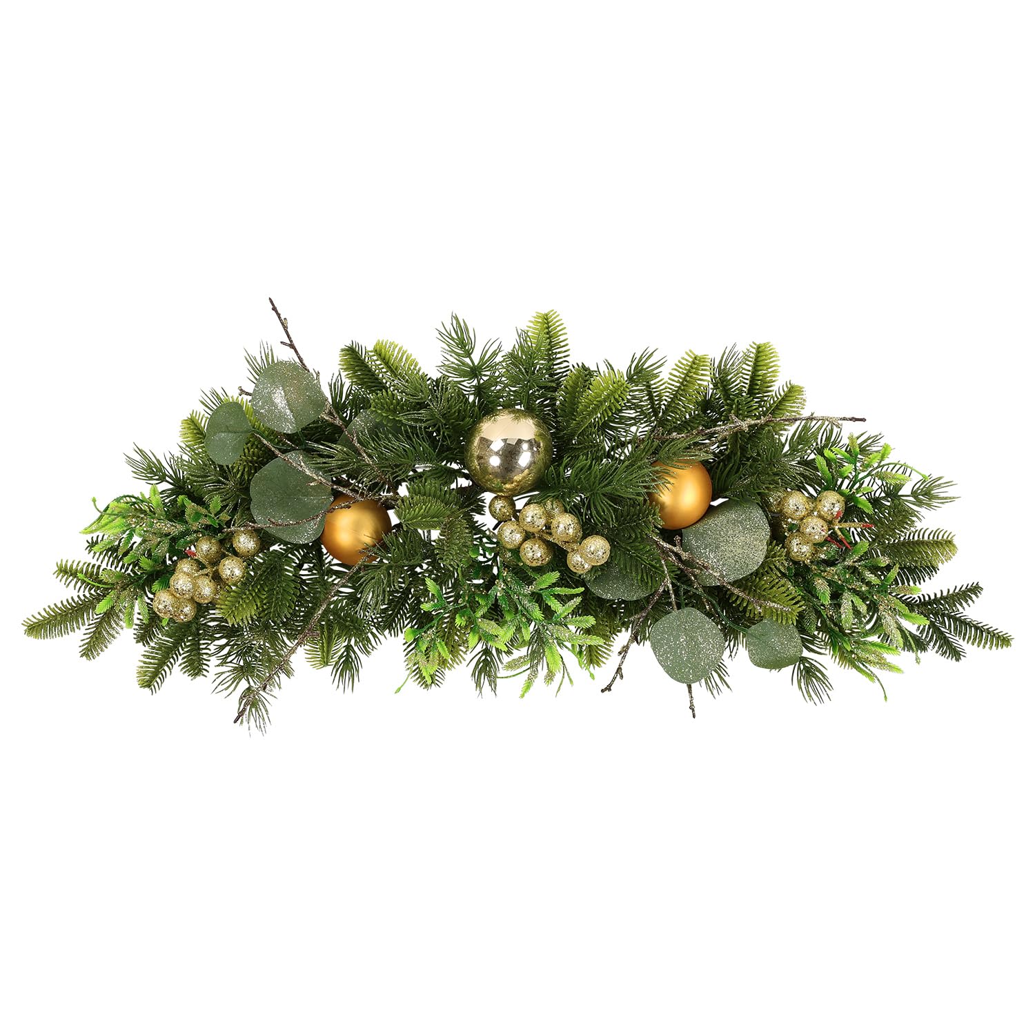 SHACOS Corona de Navidad para Puerta 65cm Corona Navideña Decoración Pared con Bolas de Navidad Adorno Colgante Navidad para Hogar Puerta Chimenea Exterior Interior
