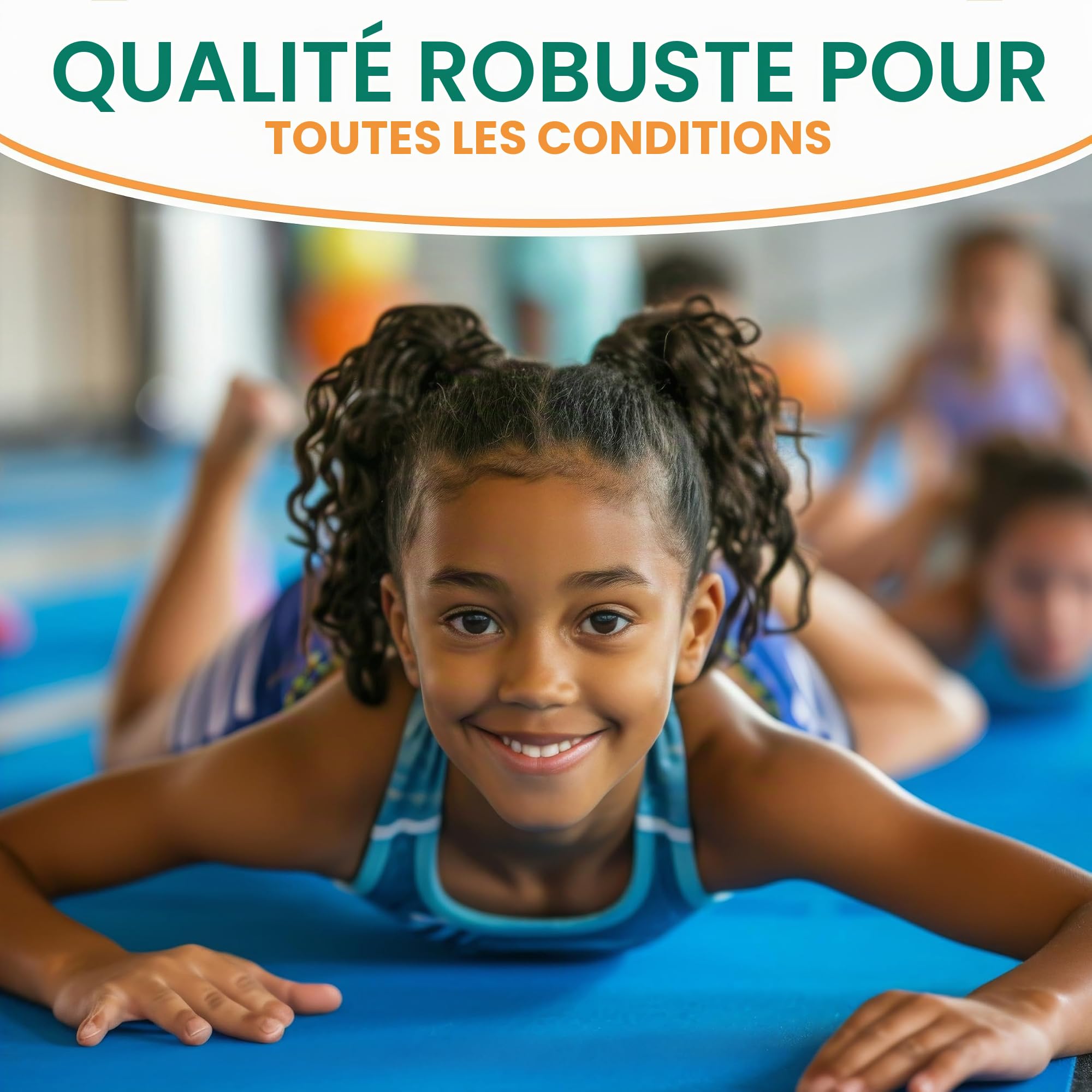 Gartenpirat Tapis universel bleu 200x100x10 cm Tapis de sport pour enfants Tapis à sol souple 4 parties pliable