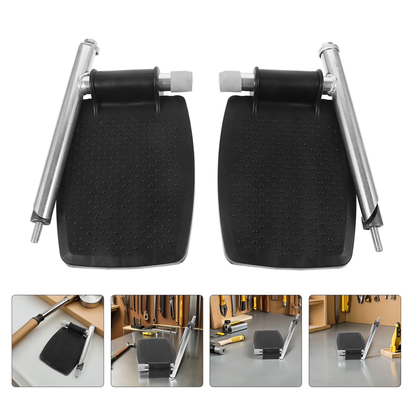Set 2 Pezzi Poggiapiedi Girevoli per Sedia a Rotelle Pedane in ABS Plastica e Metallo Pieghevoli e Resistenti Accessori di Ricambio per Sedie da Trasporto e Sedie Elettriche