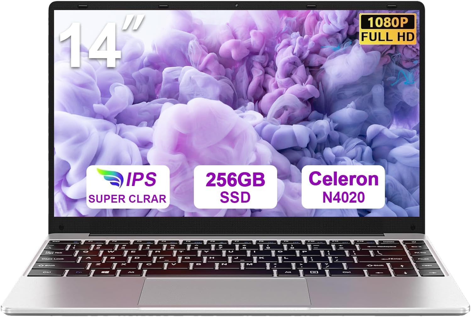 bvate Ordenador portátil 2026 14″,Win11 N4020 Up to 2.8Ghz 256GB Admite e…
