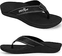 ERGOfoot Chinelos ortopédicos atualizados com suporte de arco alto - sandálias femininas e masculinas - conforto ao caminhar com suporte ortopédico para fascite plantar, pés chatos e esporão de