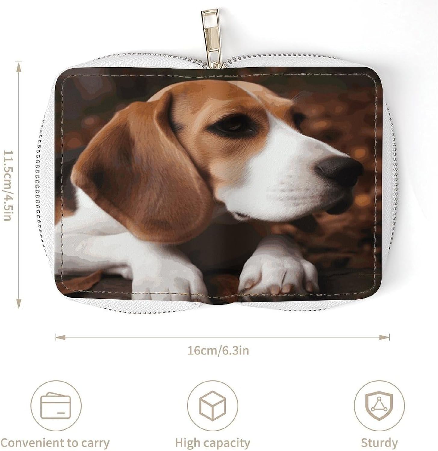 Cute Beagle Card Holder RFID Blocking,Credit Card Wallet for Women And Men,Card Case Organizer Bag with Zipper