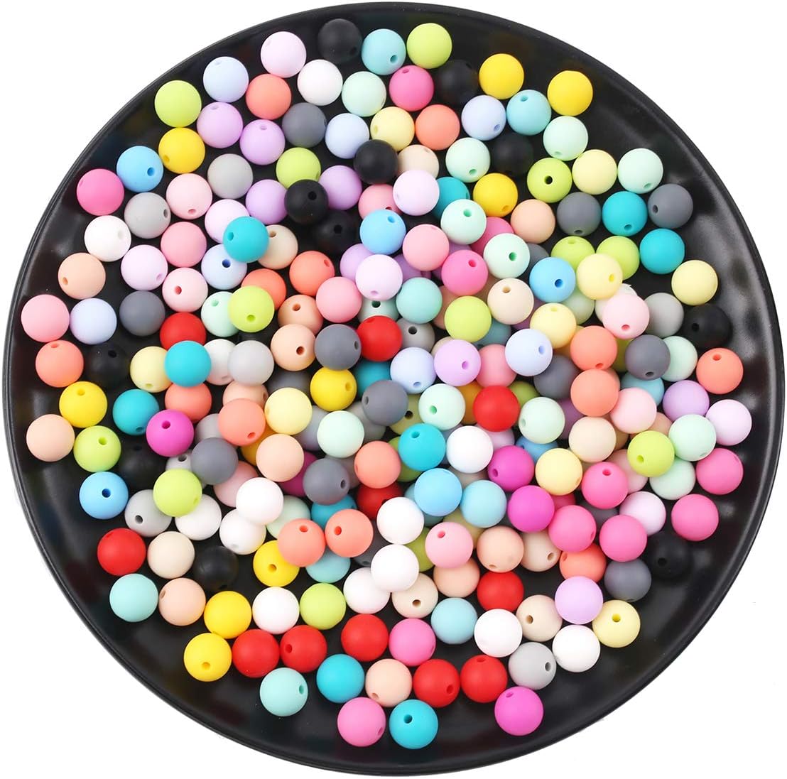 Promise Babe Silicone Beads 150pc 12mm Chewable Jewelry BPA Free DIY Necklace and Bracelet Assortment