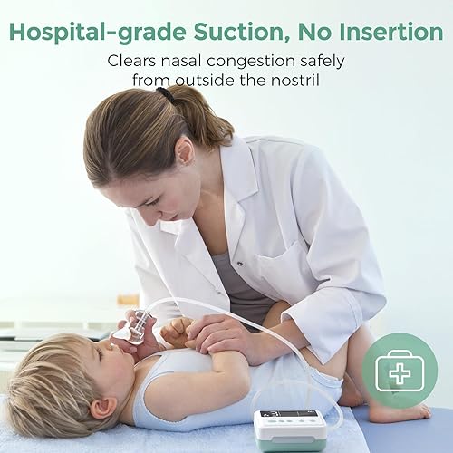 Miniatura 3 de Momcozy Aspirador nasal para bebé, grado hospitalario succión fuerte de 70 KPa y 9 niveles de succión succión succión de nariz, limpiador eléctrico