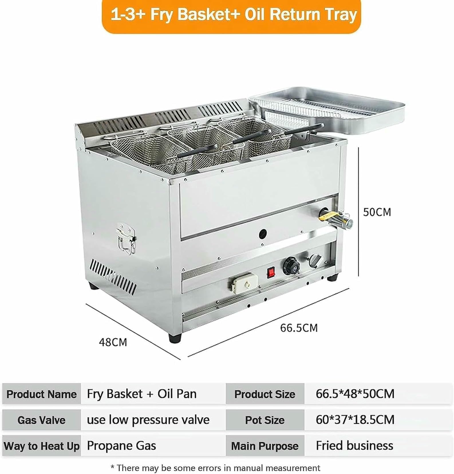 Cesta para freidora de Grasa Comercial, freidora de Gas Comercial, freidora de Gas propano de encimera, Control de Temperatura Independiente, freidora de Grasa de Gas~/