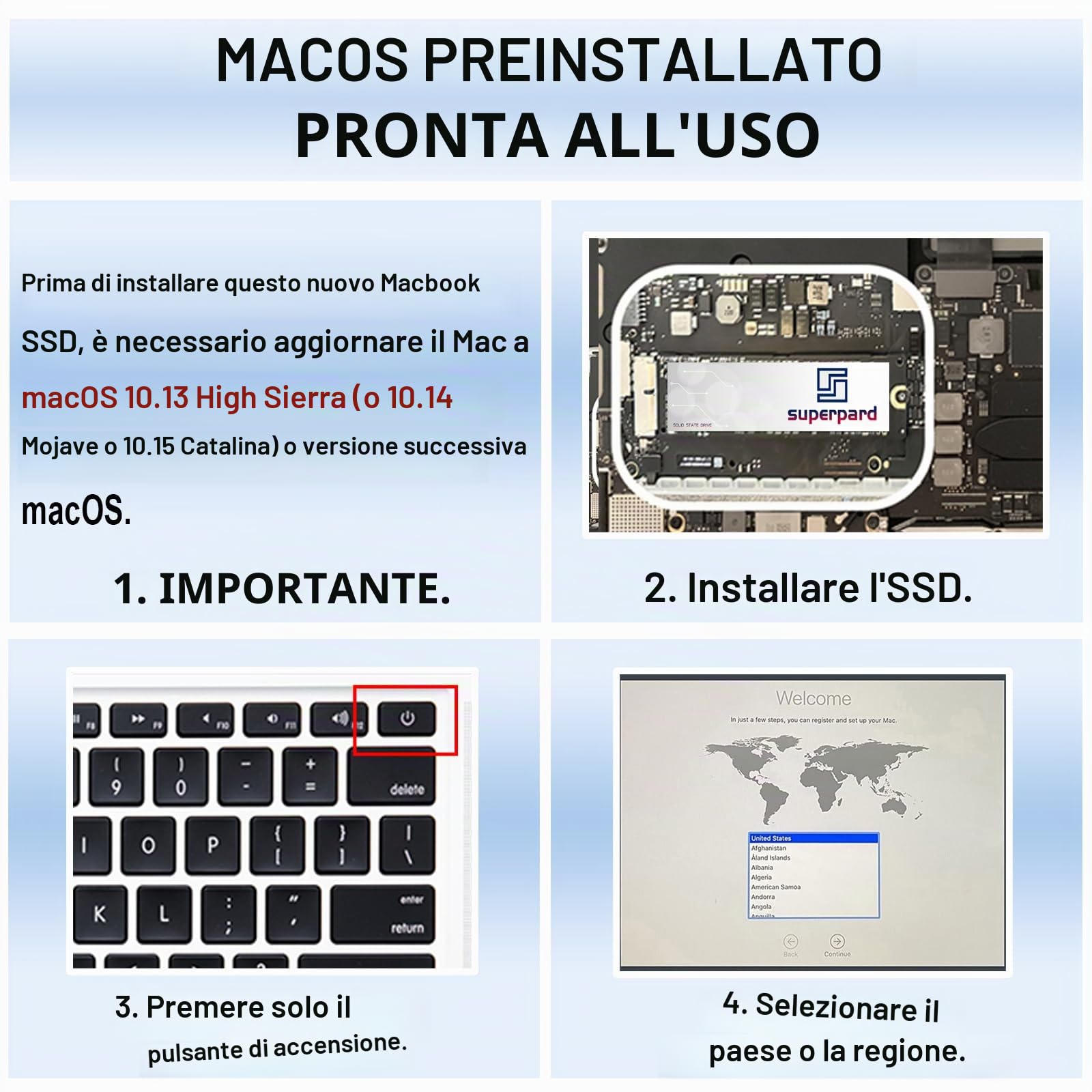 SSD 1TB M.2 NVMe Unità a Stato Solido Interno per MacBook Air A1465 A1466 (2013-2015, 2017), MacBook Pro A1398 A1502 (2013-2015), iMac (2013-2017), Mac Pro (2013),Mac Mini (2014)...