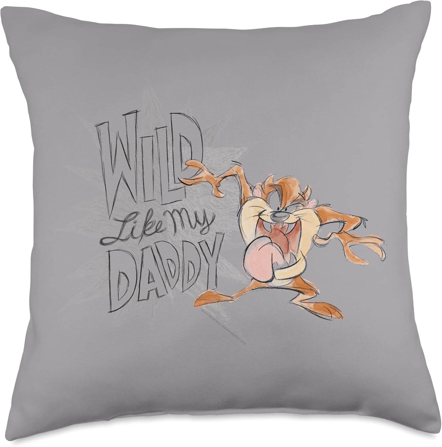 Looney Tunes Tazmanian Devil Wild Throw Pillow