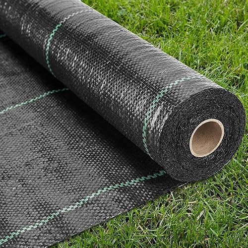Miniatura 1 de ZJIA Tela de paisaje resistente de 3.2 oz tejida barrera de malezas tela para control de malezas para jardín (6 pies x 300 pies)