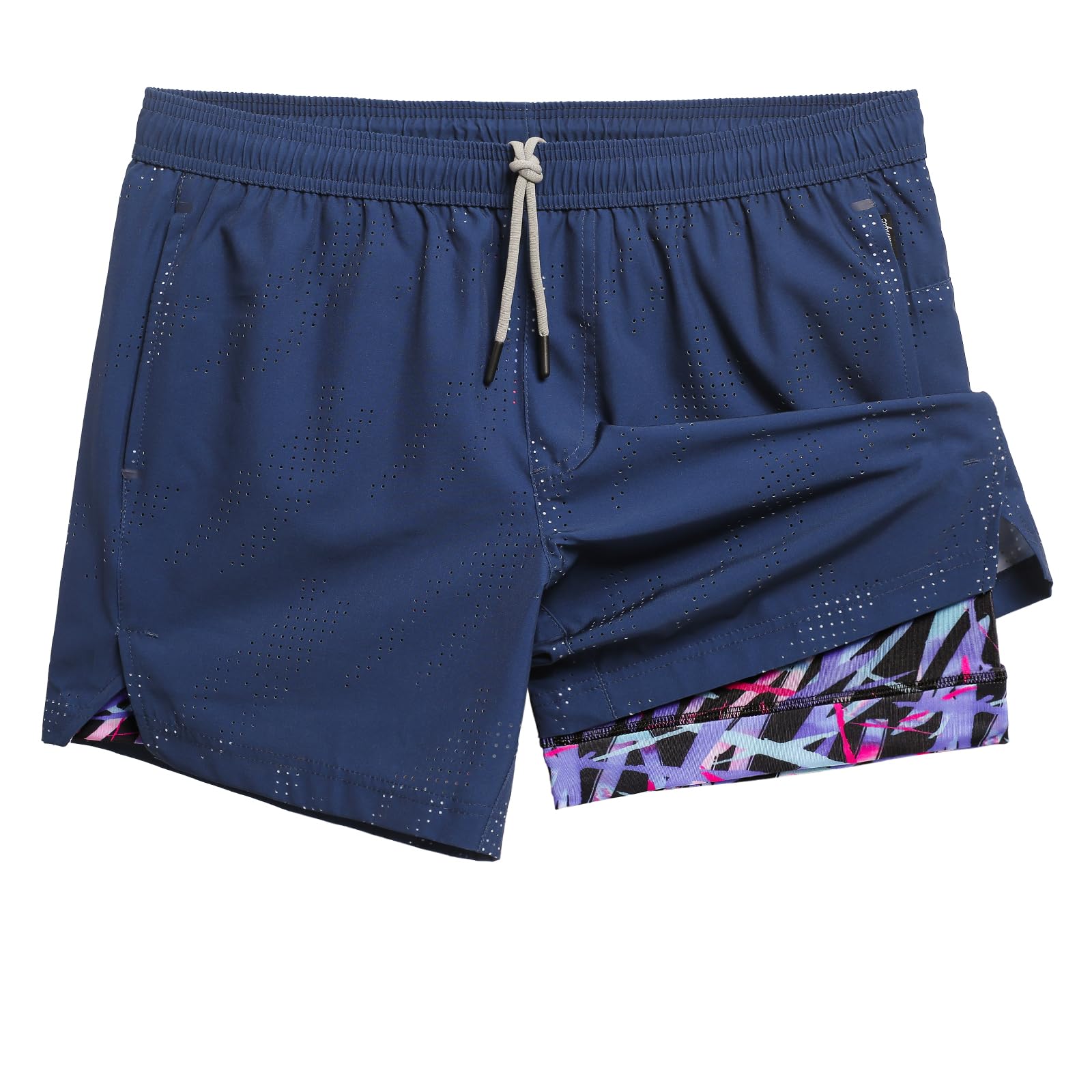 maamgic Mens Running Shorts with Compression Liner 5 Quick Dry Workout Shorts Anti-Chafe Gym Shorts 2 in 1