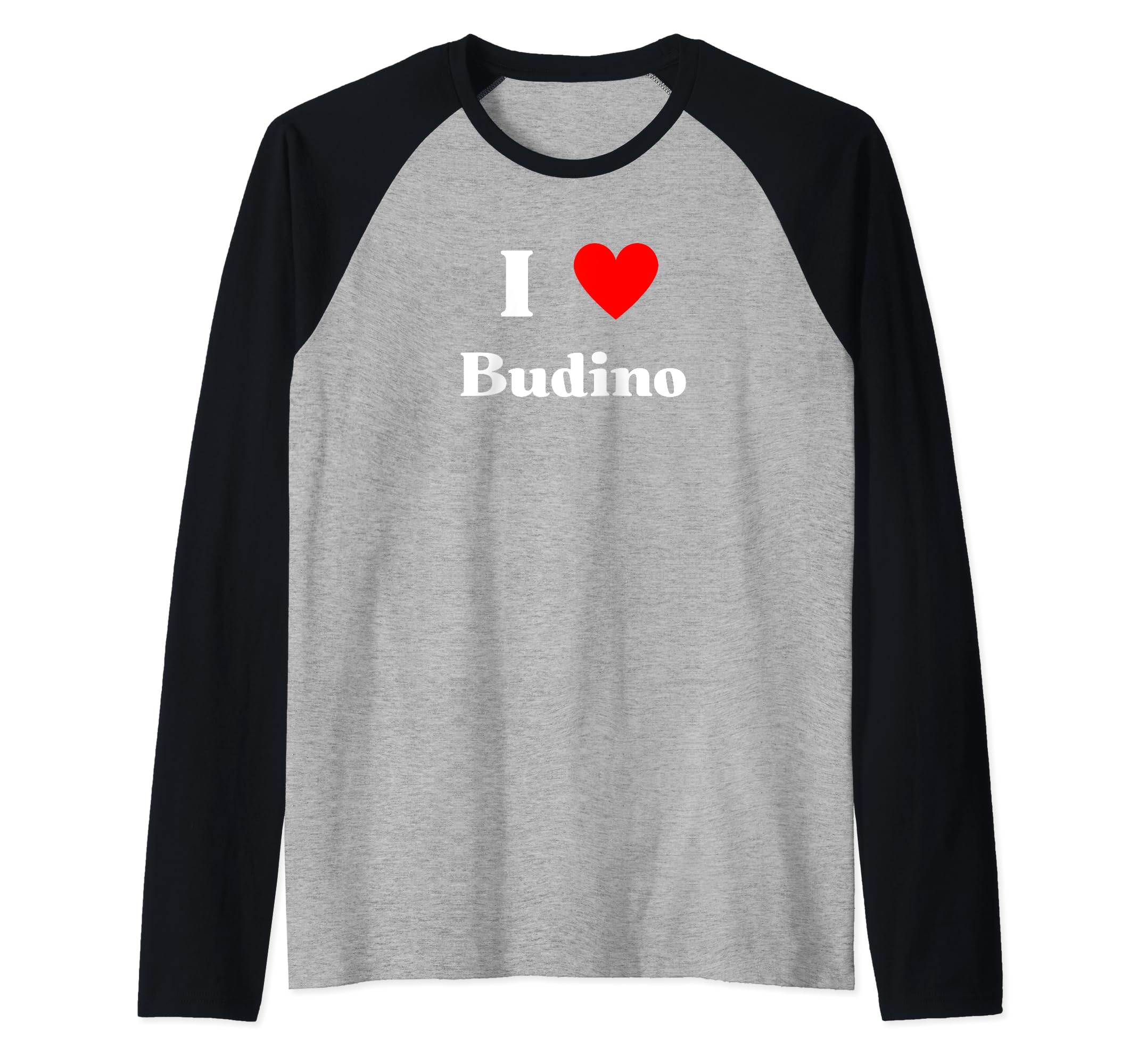 Fun Graphic-I Love Budino Raglan Baseball Tee
