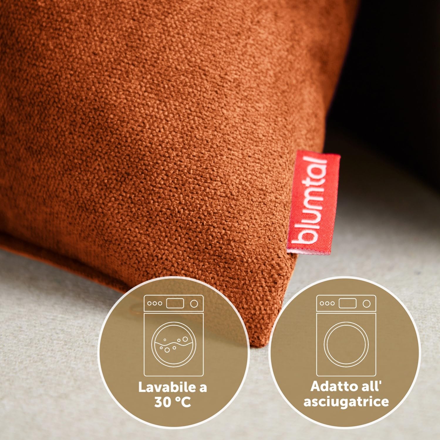 Blumtal Federe Cuscini Divano in Ciniglia, Copricuscini Divano, Federe Cuscino Divano, 2 Pezzi, 45 x 45cm, Arancione