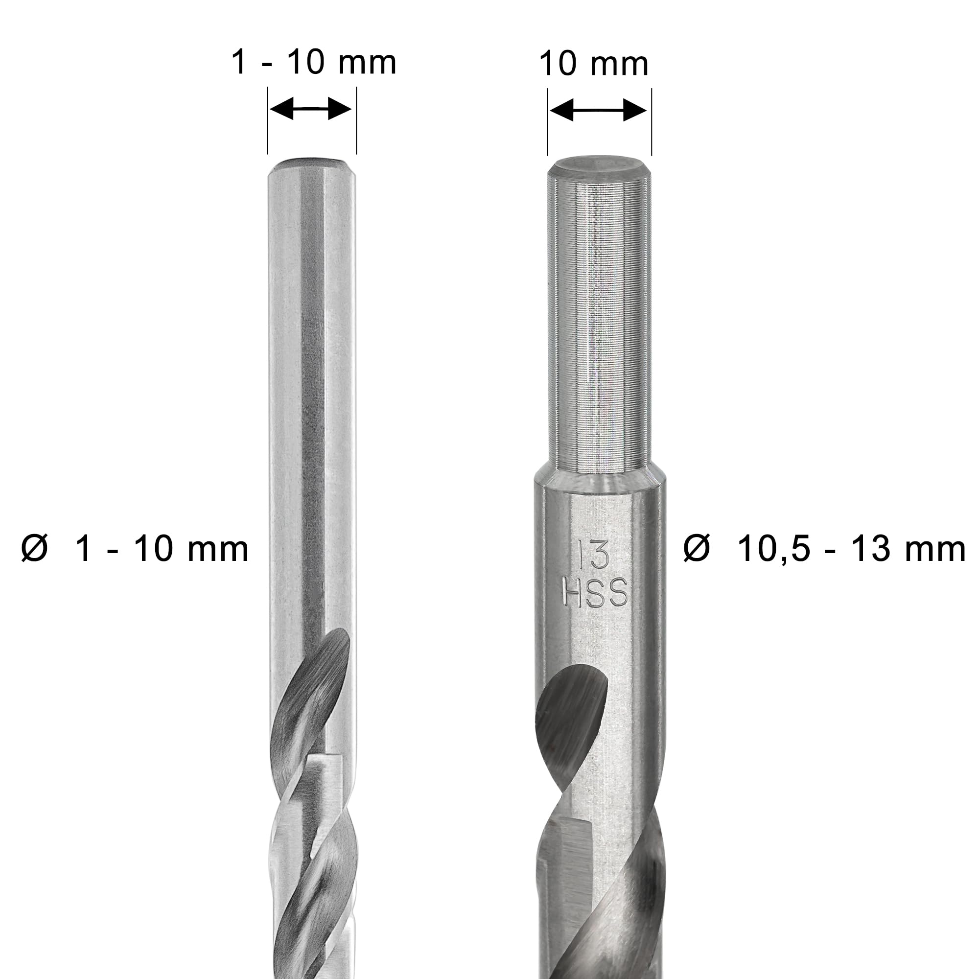 ENT 09216 16-tlg. HSS-G Holzbohrer-Set PLUS mit Tieflochspirale Ø 3-10,5 mm, in 0,5 mm Schritte