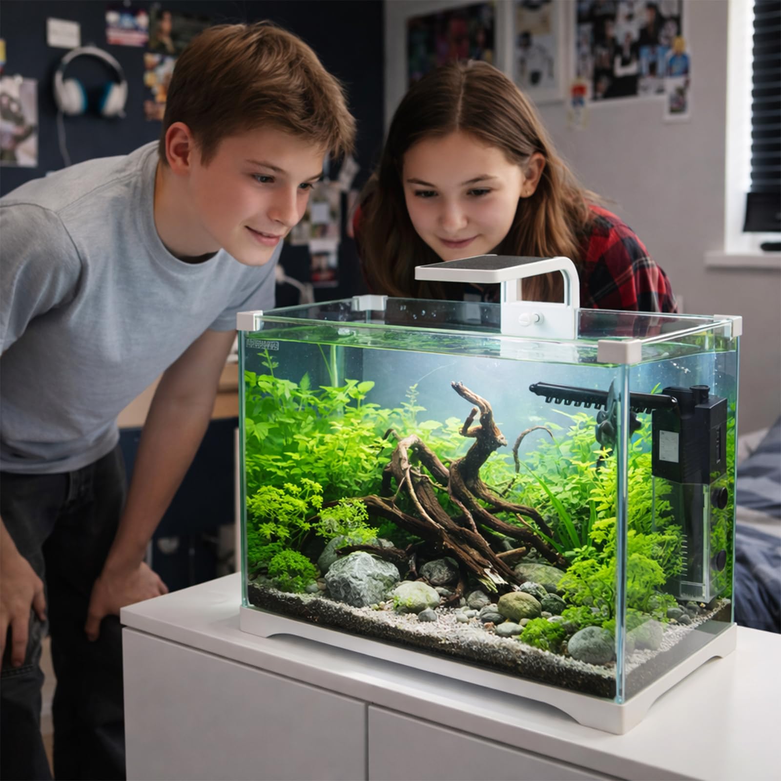Kruger Meier Shrimp!One Pro 50 Aquarium Komplettset 25L – Nano Aquarium mit LED Beleuchtung und Innenfilter für Garnelen & Fische