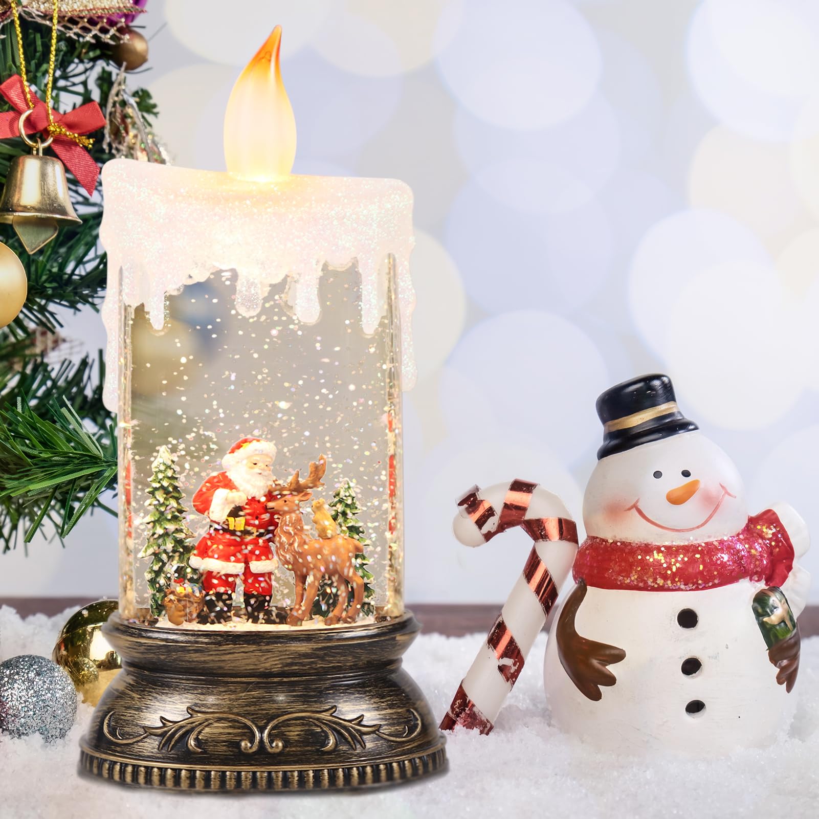 Wondise Rechargeable Musical Santa Snow Globe Lantern - Spinning Glitter With 6-Hour Timer - View #4