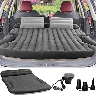 KMZ SUV Air Mattress Thickened and Double-Sided Flocking Travel Camping Bed with 2 Pillows & Electric Pump Dedicated Mobil...