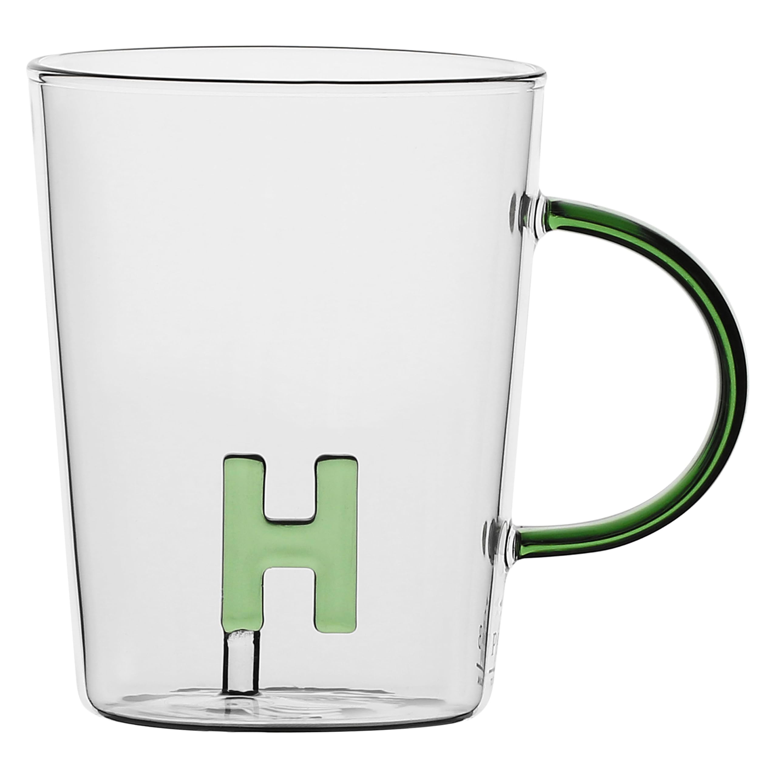 LA PORCELLANA BIANCA - Letter 'L' Mug in Borosilicate Glass, Capacity 400 cc, Allalettera Collection