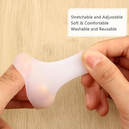 Miniatura 3 de Frienda 30 piezas de protector de dedos de gel, fundas de silicona para soporte de gatillo de agrietamiento de dedos (blanco)