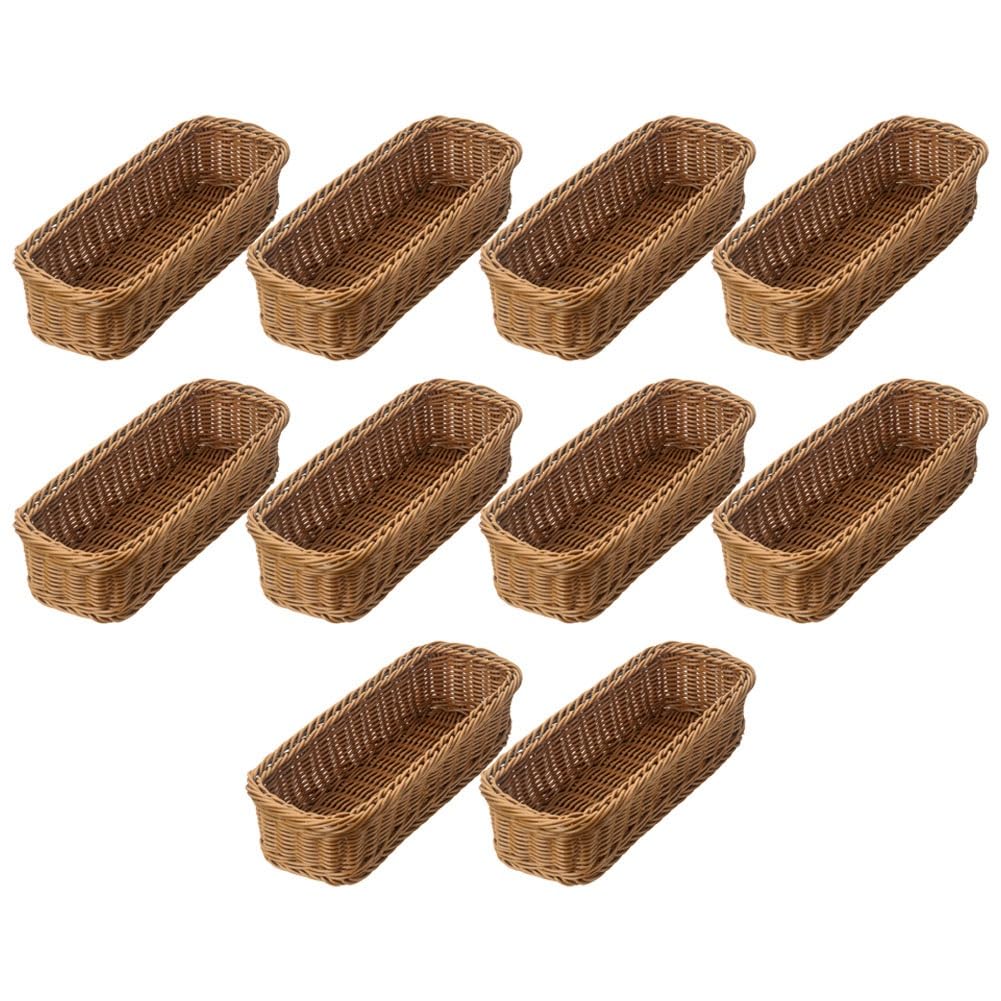 10 cestas de almacenamiento para cubiertos de escritorio, cesta tejida para almacenamiento de vajilla, restaurante, vajilla