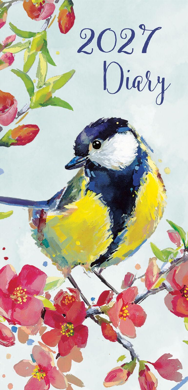 2027 Pocket Diary – Birdsong Design | Week to View Planner with Ribbon Marker, Hardback Casebound | Cute Garden Bird Slim Portable Organiser