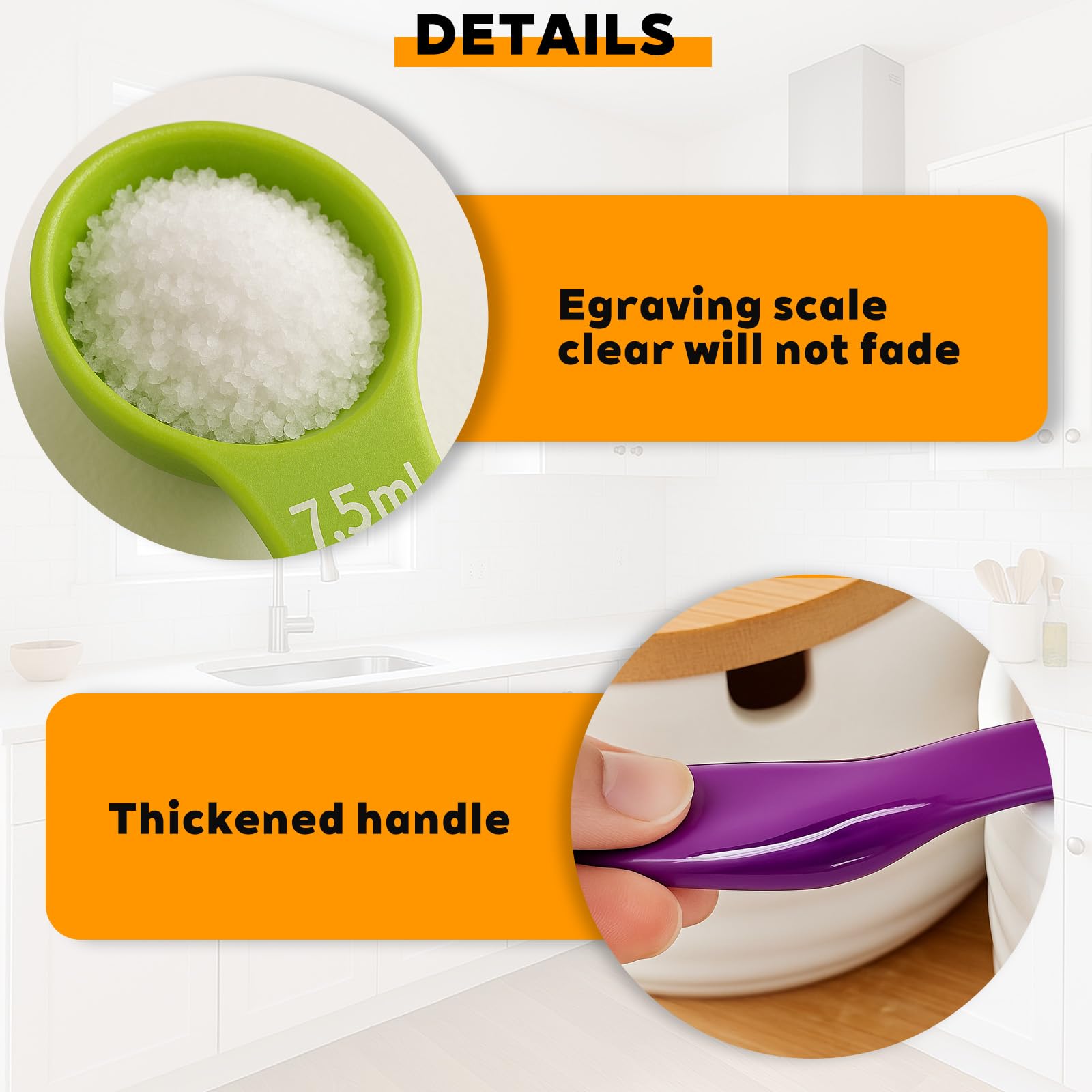 Ensemble de cuillères doseuses 5 pièces Plastique Mesure Liquides Poudres