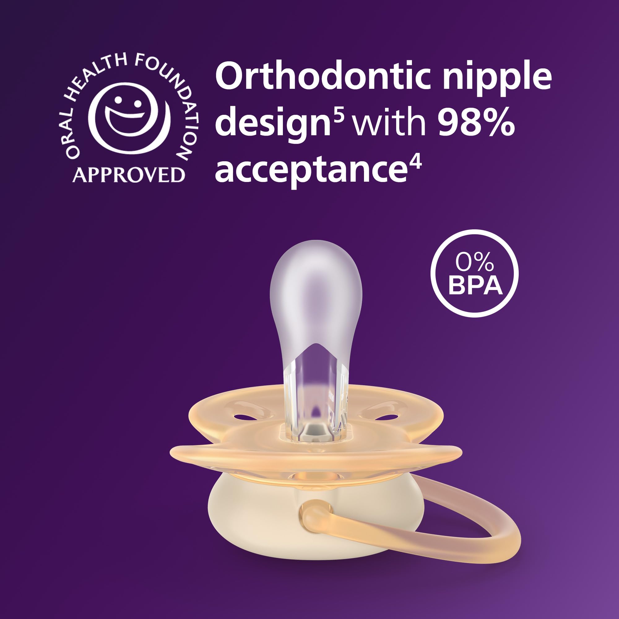 Philips Avent Ultra Soft Soother, Orthodontic Design, for Babies 0-6 Months, Flexible Shield, Silicone Symmetrical Teat - Image 3