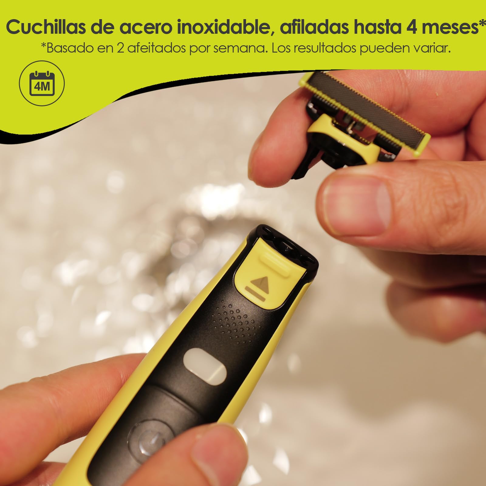 Juego de 4 cuchillas de recambio y 3 peines guía, compatibles con one blade QP2520 QP2630 QP2724 QP2734 QP2834 QP6510