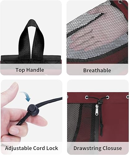 Miniatura 8 de WANDF Mochila de Malla con Cordón para Natación, con Bolsillo para Artículos Húmedos, para Natación, Gimnasio y Equipo de Entrenamiento